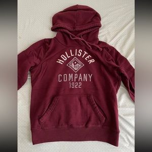 hollister burgundy embroidered hoodie